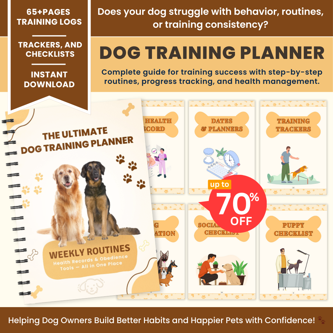 Complete Dog Training Log & Pet Care Organizer | Track Training Progress, Health Records, & Daily Routines | Puppy to Adult Dogs
