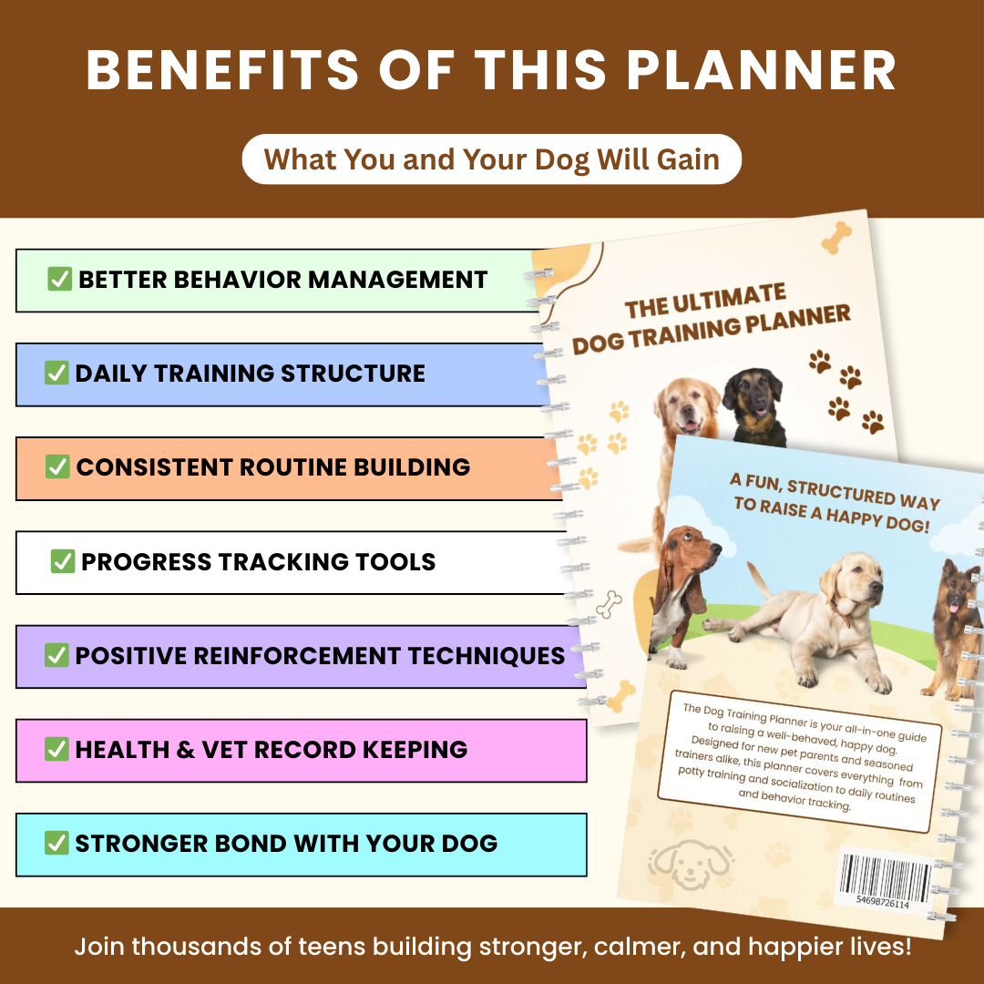 Complete Dog Training Log & Pet Care Organizer | Track Training Progress, Health Records, & Daily Routines | Puppy to Adult Dogs
