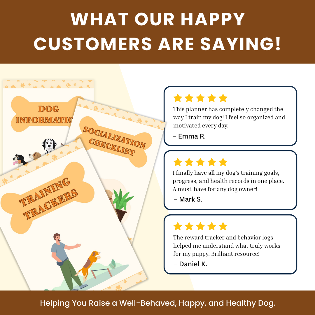 Complete Dog Training Log & Pet Care Organizer | Track Training Progress, Health Records, & Daily Routines | Puppy to Adult Dogs