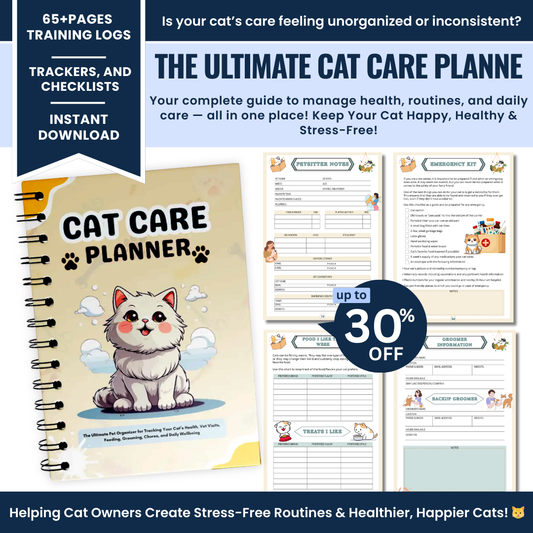 Complete Cat Health & Wellness Planner – Vet, Feeding & Behavior Tracker