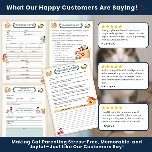 Complete Cat Health & Wellness Planner – Vet, Feeding & Behavior Tracker